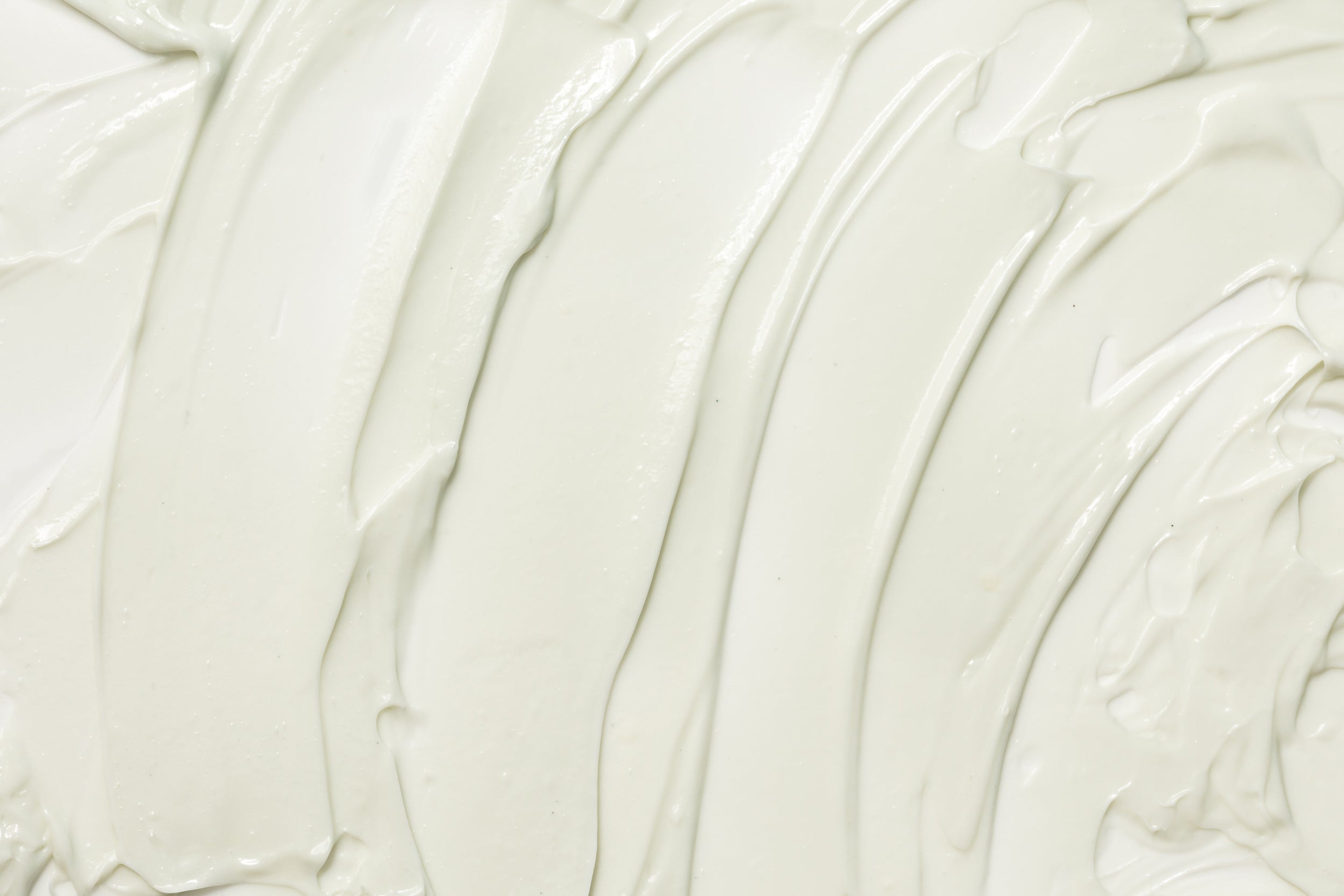 Close-up of smooth, white cream texture
